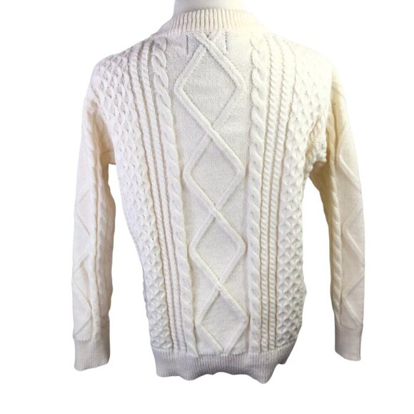 Aelfric Eden Fisherman Cable Knit Sweater Ivory Oversized Unisex M Pullover - Picture 6 of 9